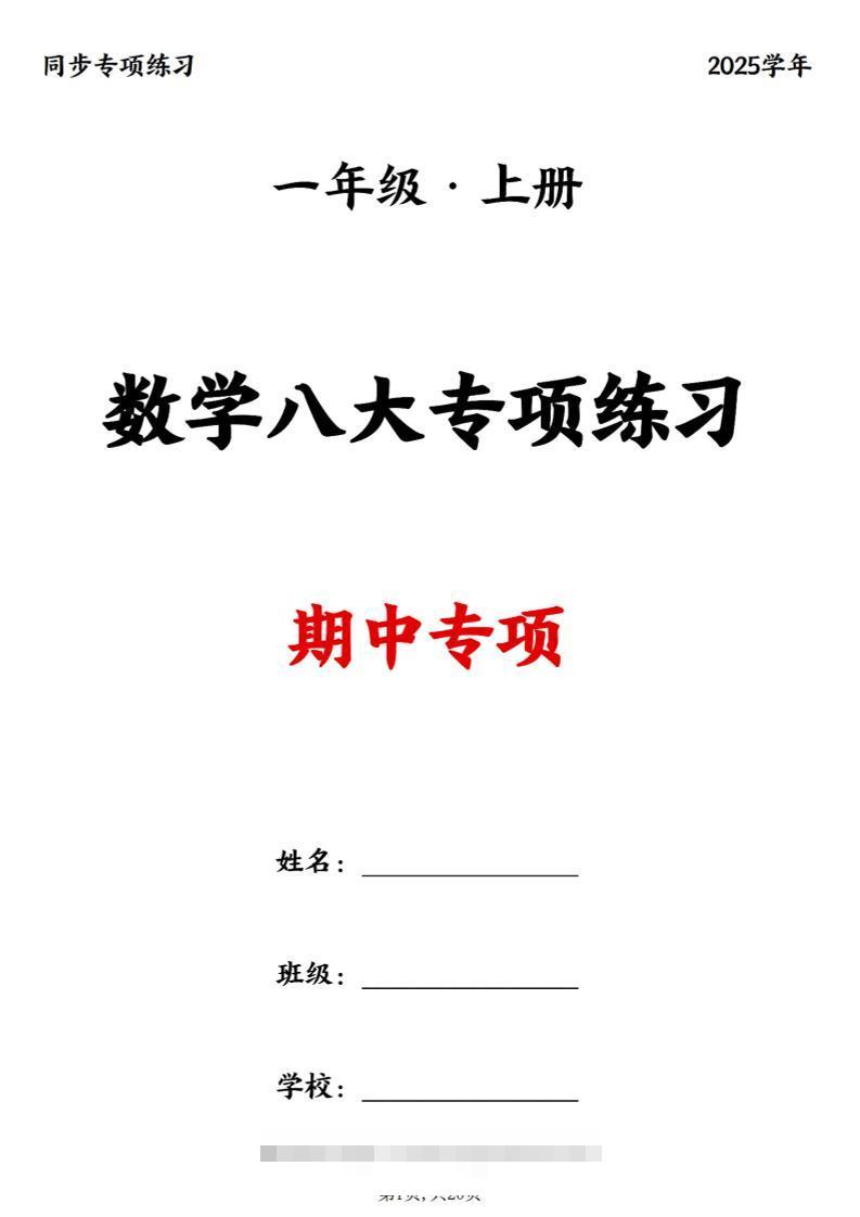 25新一上数学八大专项期中复习（20页）-舰云站点