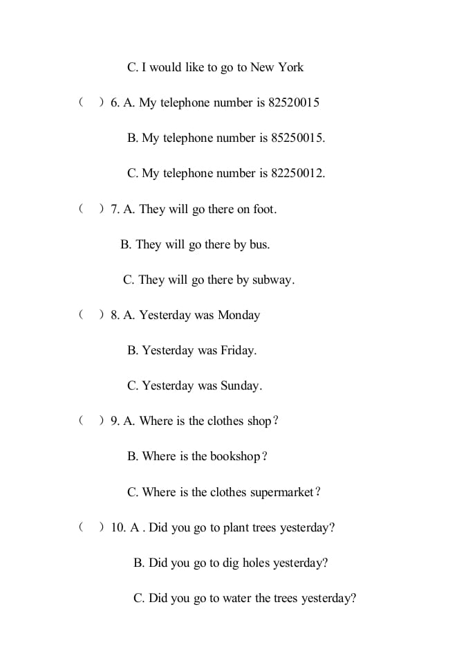 图片[3]-六年级英语上册期末试卷1（人教版一起点）-小哥网