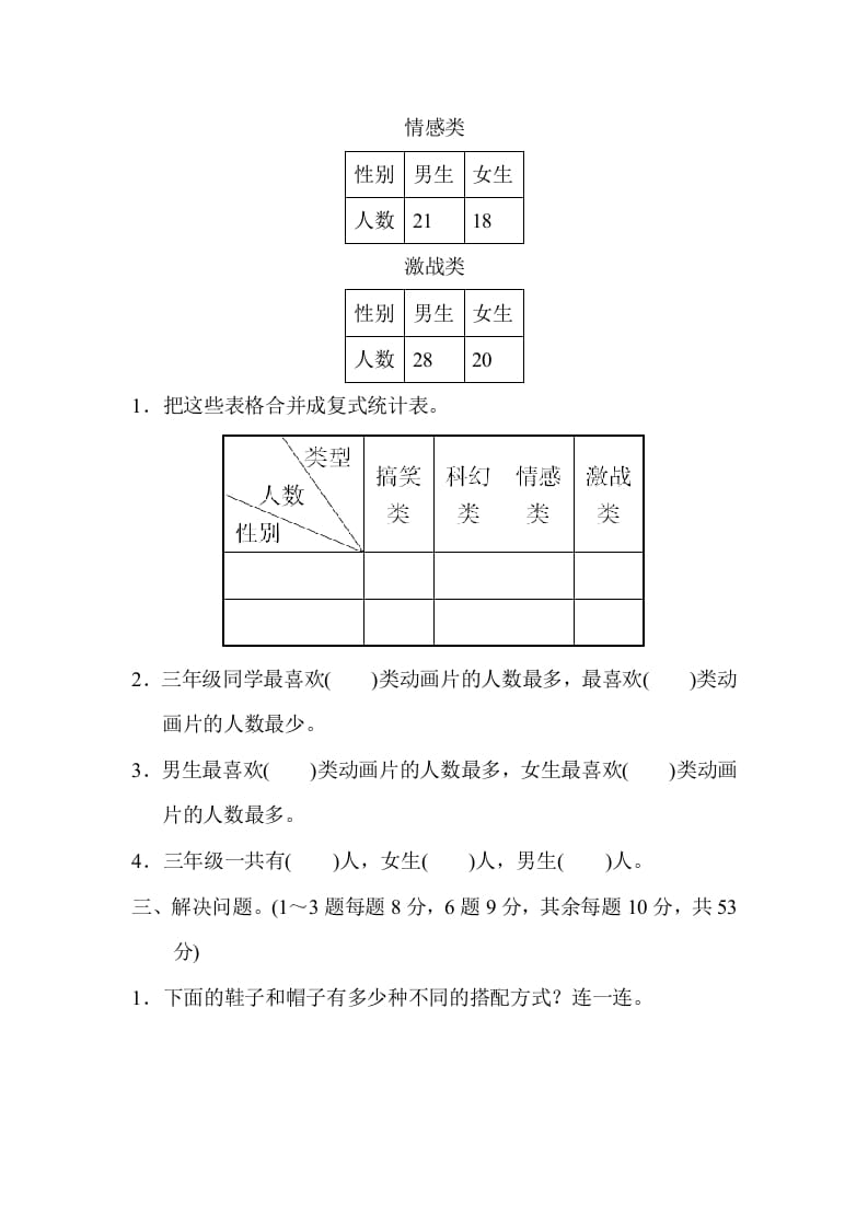 图片[2]-三年级数学下册期末归类卷(3)-小哥网