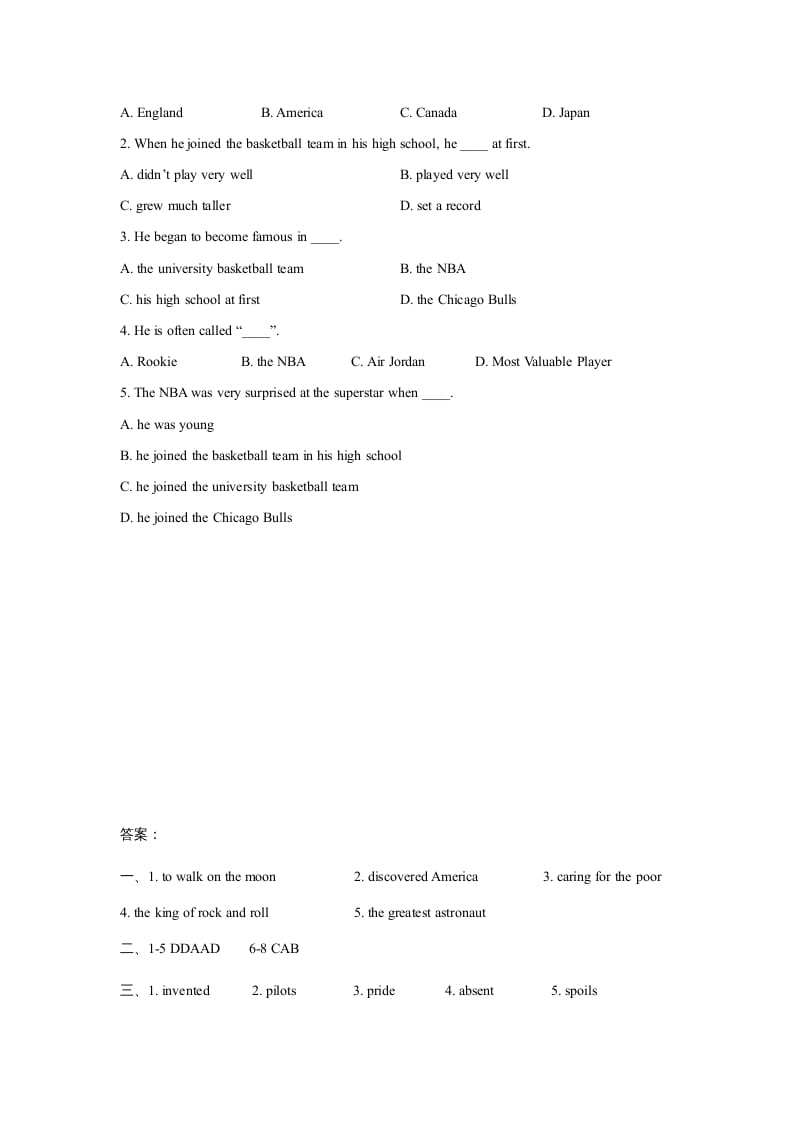 图片[3]-六年级英语上册Unit5FamousPeopleLesson2同步练习3（人教版一起点）-小哥网