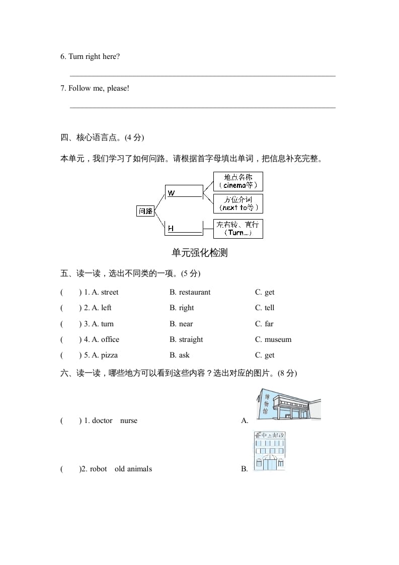 图片[2]-六年级英语上册Unit1单元知识梳理卷（人教版PEP）-小哥网