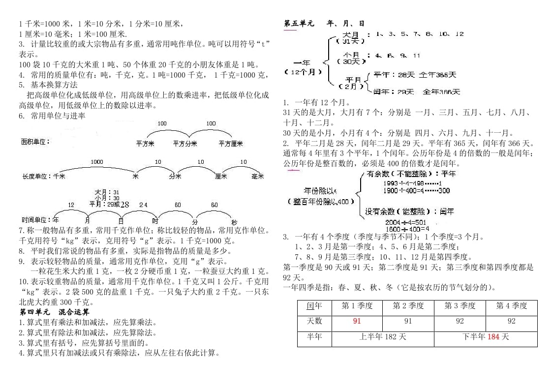 图片[2]-三年级数学下册新版三下概念整理稿-小哥网