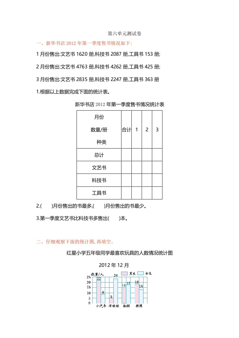 五年级数学上册第六单元单元测试（苏教版）-小哥网