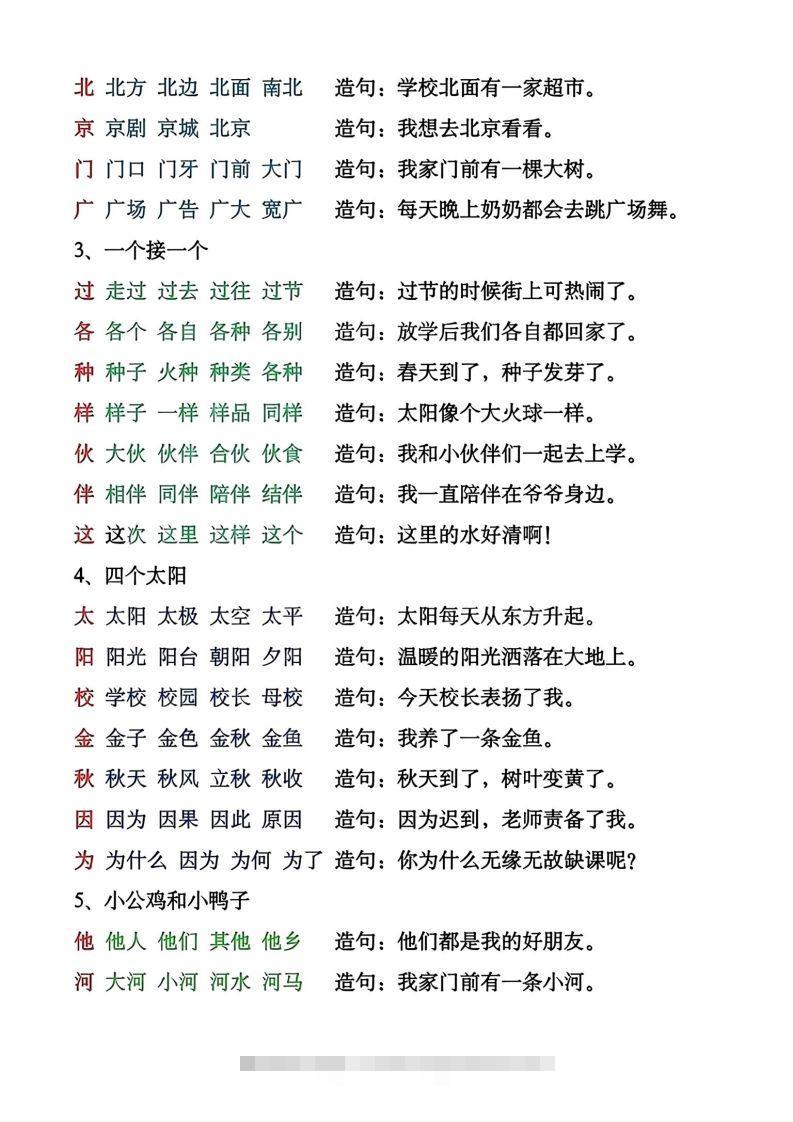 图片[3]-一年级下册生字组词造句-资源V站