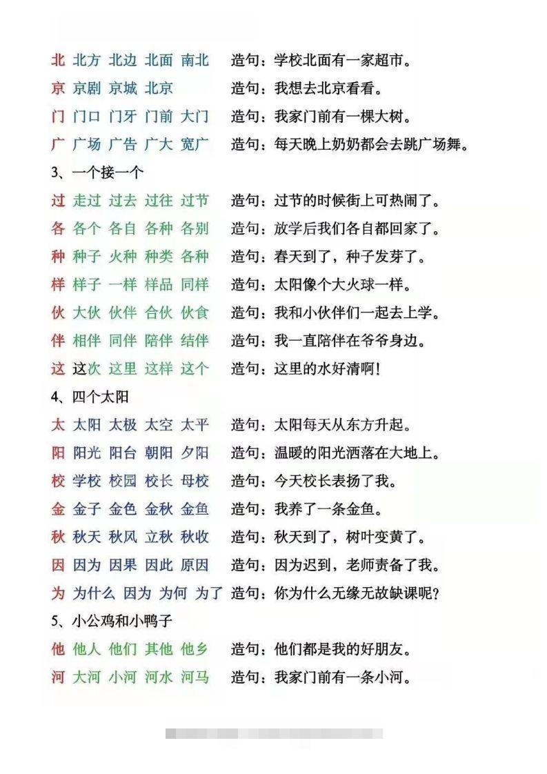 图片[3]-一年级下册生字组词造句阅读本_去水印-小哥网