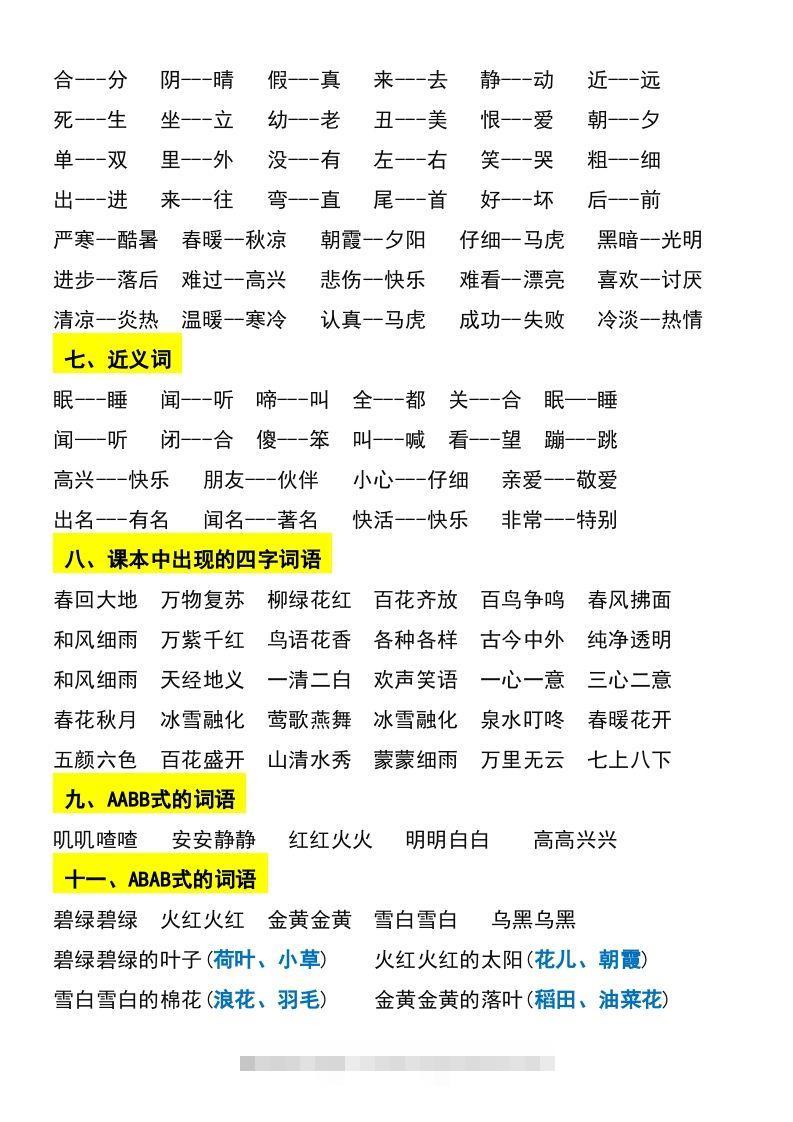 图片[2]-一年级下册语文期末复习考点总结-小哥网