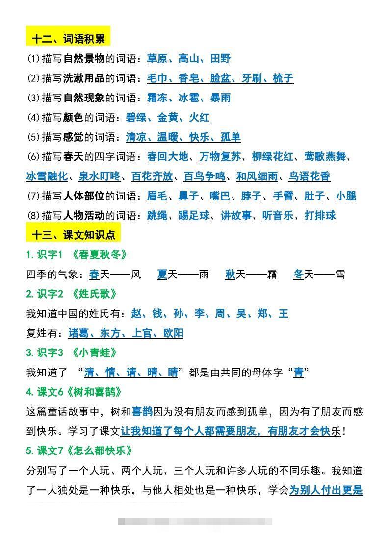 图片[3]-一年级下册语文期末复习考点总结-小哥网