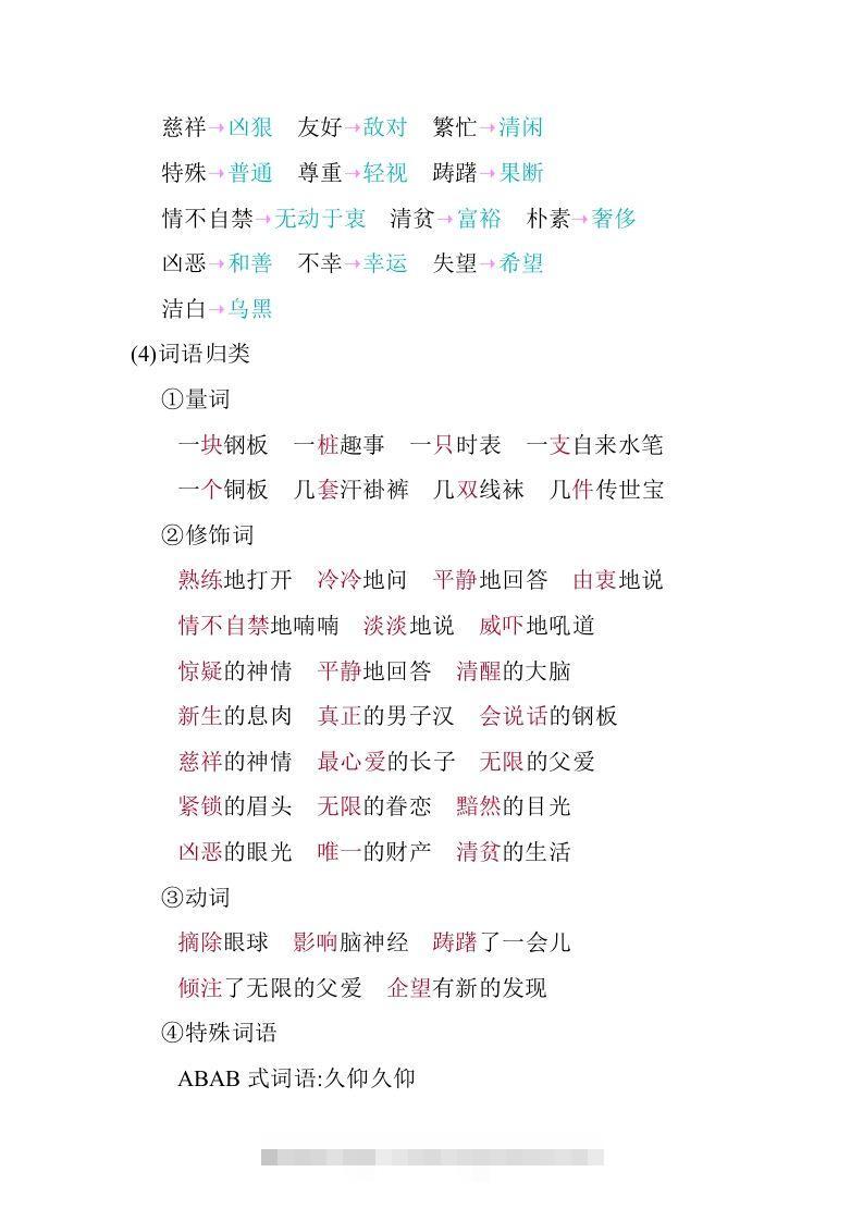 图片[3]-五年级语文下册03.第四单元知识小结（部编版）-小哥网