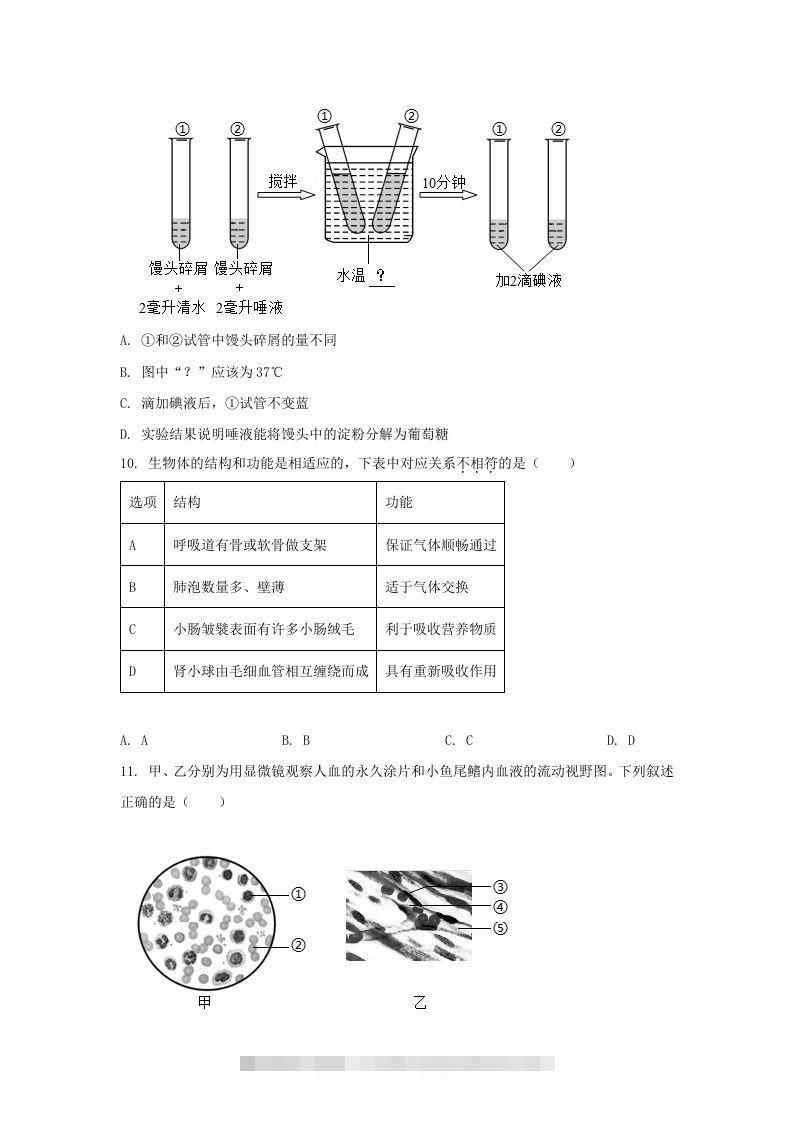图片[3]-2024年吉林长春中考生物试题及答案(Word版)-资源V站