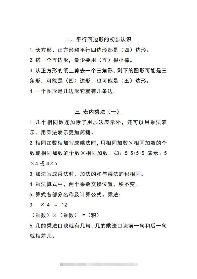 图片[2]-二上苏教数学知识点重点汇总-资源V站