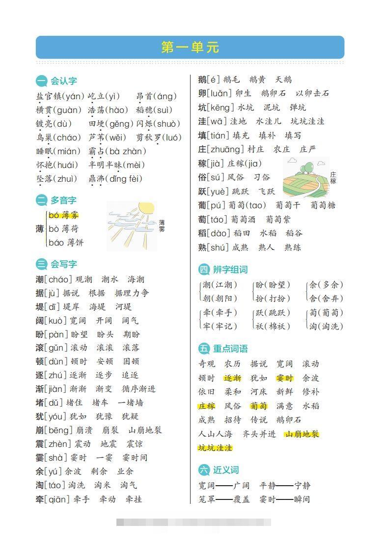 四语文期末（核心考点梳理）-资源V站
