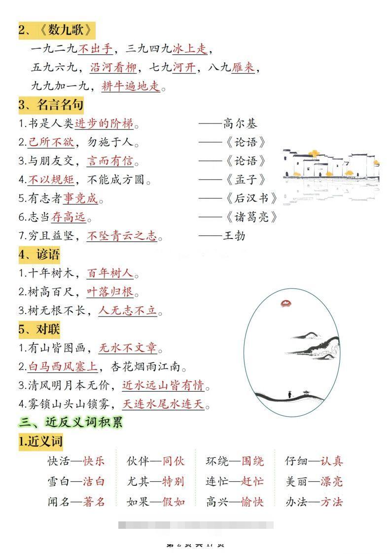 图片[2]-二年级上册语文期末复习必考知识点汇总-资源V站