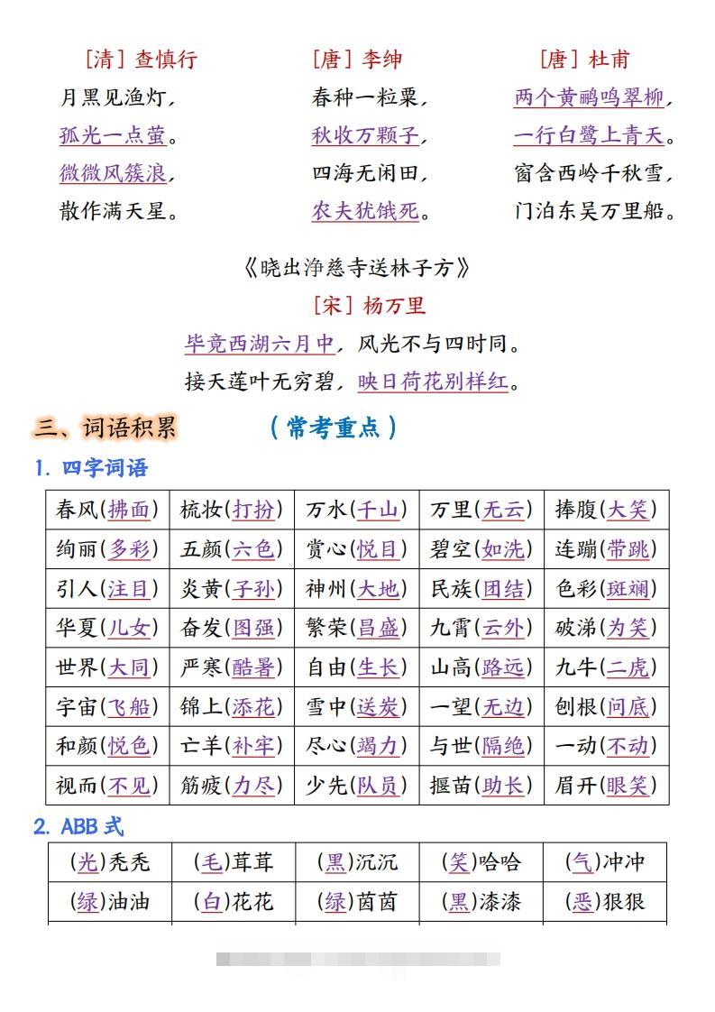 图片[2]-二年级语文下册全册重点知识归纳（10页）-资源V站