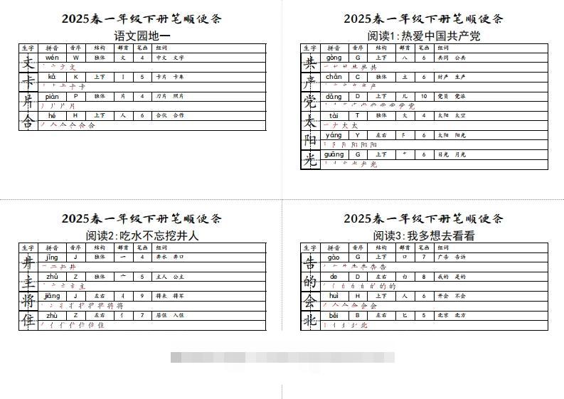 图片[2]-【笔顺小贴贴】一下语文最终版生字预习-小哥网