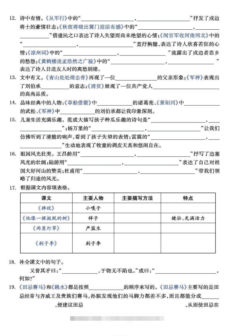 图片[2]-【背诵】【课文回顾与积累背诵专项训练】五下语文-资源V站