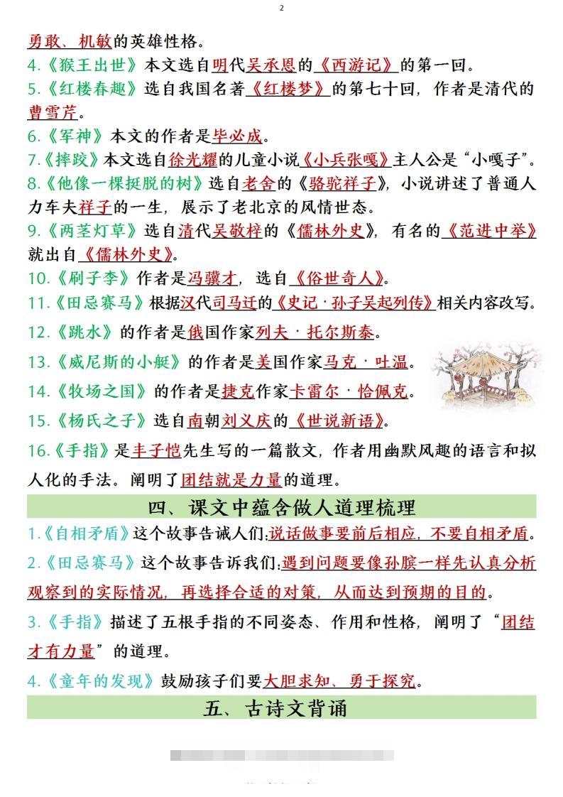 图片[2]-五年级下册语文寒假预习全册必背知识点(1)-资源V站