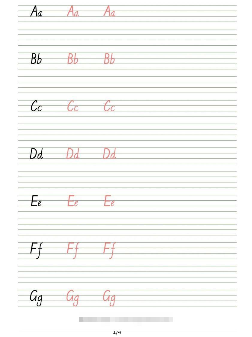 【英语】英文字帖-英文26个字母描红练习-小哥网